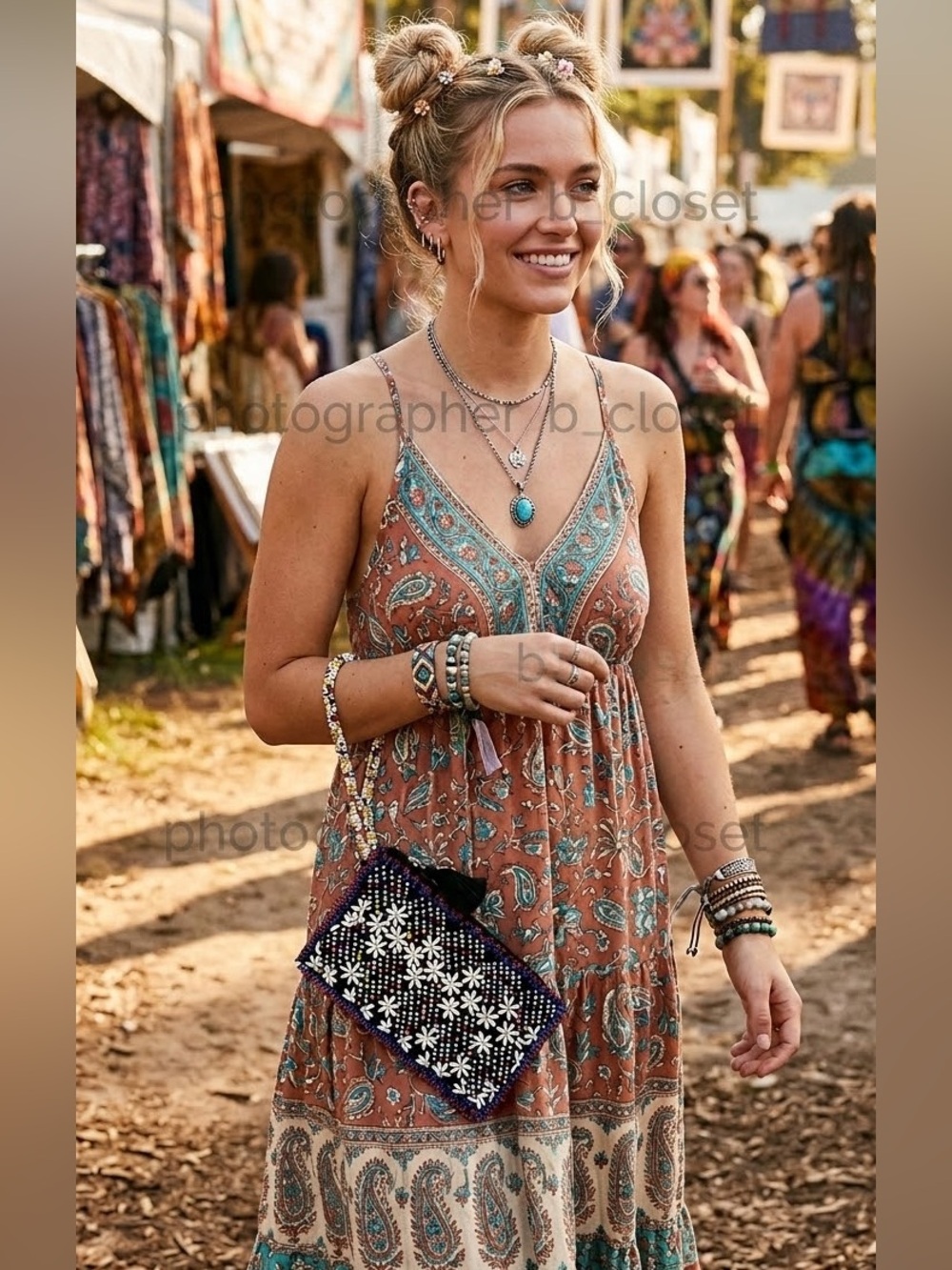 Free people beaded wallet wristlet nwot